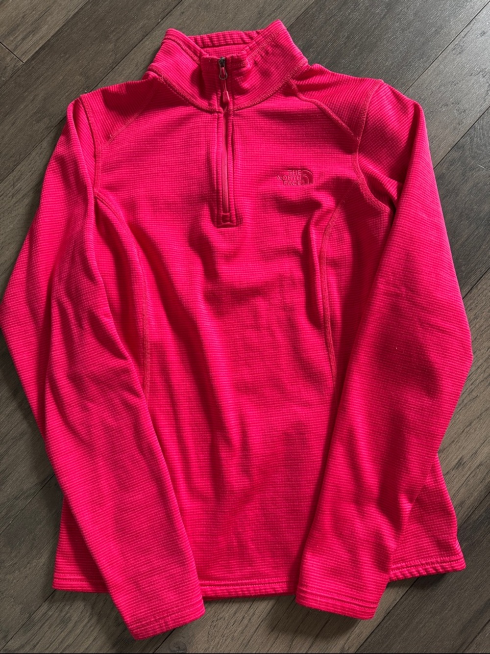 The North Face Hot Pink Quarter-Zip Waffle Fleece Top